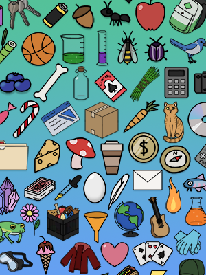 A variety of small icons of miscellaneous items.